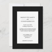 Eenvoudige zwarte en witte monogram bruiloft kaart (Achterkant)