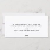 Eenvoudige zwarte en witte multi-foto, prettig ker feestdagenkaart (Achterkant)