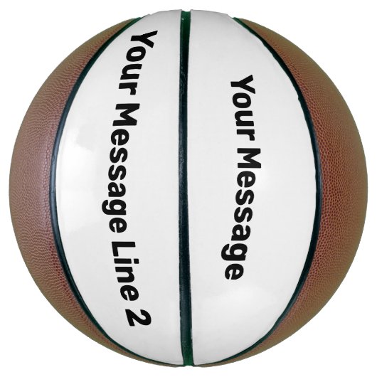 Eenvoudige zwarte en witte naam Jouw tekst Sjabloo Basketbal (Verticaal)