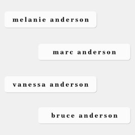 Eenvoudige zwarte en witte naam labels