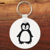 Eenvoudige zwarte en witte pinguïn sleutelhanger (Voorkant)