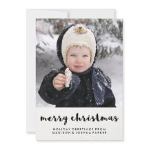 Eenvoudige zwarte en witte pretkerst met foto