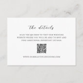Eenvoudige Zwarte en Witte QR Code Schone Bruiloft Informatiekaartje (Voorkant)