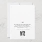 Eenvoudige zwarte en witte QR-code schone trouw Save The Date (Achterkant)