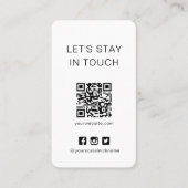 Eenvoudige zwarte en witte QR-kaart voor sociale m Visitekaartje (Voorkant)