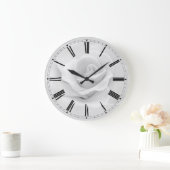 Eenvoudige zwarte en witte rozenroerkleurige numer grote klok (Huis)