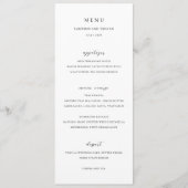 Eenvoudige Zwarte en Witte Schone Bruiloft Menu (Voorkant)
