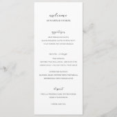 Eenvoudige Zwarte en Witte Schone Gast Naam Bruilo Menu (Voorkant)