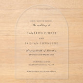 Eenvoudige Zwarte en Witte Schone Trouw Save the D Acryl Uitnodigingen (Voorkant)