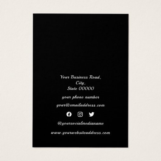 Eenvoudige Zwarte En Witte Sieraden Oorbellen Disp Visitekaartje (Achterkant)