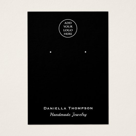 Eenvoudige Zwarte En Witte Sieraden Oorbellen Disp Visitekaartje (Voorkant)