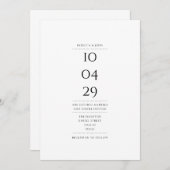 Eenvoudige Zwarte en Witte Speciale Datum Trouwdag Kaart (Voorkant / Achterkant)