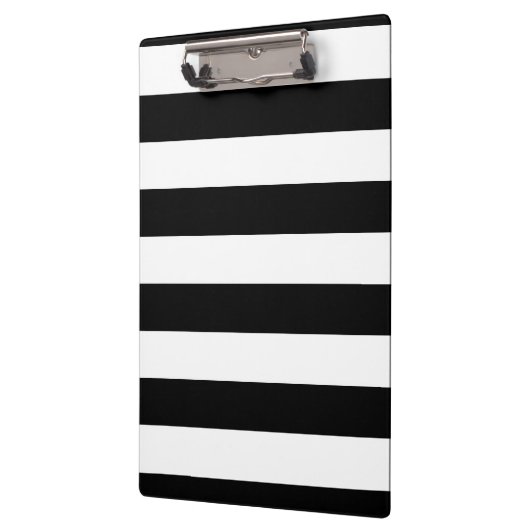 Eenvoudige zwarte en witte strepen klembord (Links)