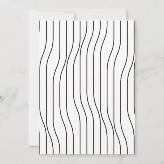 Eenvoudige zwarte en witte strepen. Modern homohuw Kaart (Achterkant)