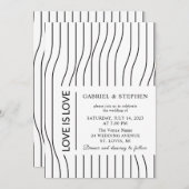 Eenvoudige zwarte en witte strepen. Modern homohuw Kaart (Voorkant / Achterkant)