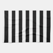 Eenvoudige zwarte en witte strepen theedoek (Horizontaal)