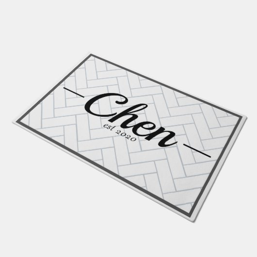 Eenvoudige zwarte en witte Tegel, ingesteld jaar Deurmat (Schuin)