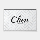 Eenvoudige zwarte en witte Tegel, ingesteld jaar Deurmat (Voorkant)