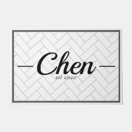 Eenvoudige zwarte en witte Tegel, ingesteld jaar Deurmat