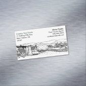 Eenvoudige zwarte en witte tekening | Landscène Visitekaartje Magneet (Voorbeeld)