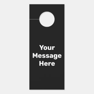 Eenvoudige zwarte en witte tekst Uw Sjabloon van h Deurhanger