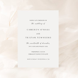 Eenvoudige Zwarte en Witte Trouwkaart Save The Date