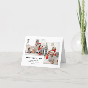 Eenvoudige zwarte en witte twee foto voor prettige feestdagen kaart