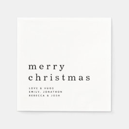 Eenvoudige zwarte en witte typografie Vrolijk kers Servet