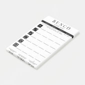 Eenvoudige zwarte en witte vierronde Bunco-smartca Post-it® Notes (Schuin)