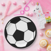 Eenvoudige zwarte en witte Voetbal Papieren Bordje (Feest)