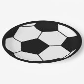 Eenvoudige zwarte en witte Voetbal Papieren Bordje (Gekanteld)