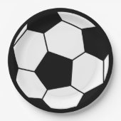 Eenvoudige zwarte en witte Voetbal Papieren Bordje (Voorkant)