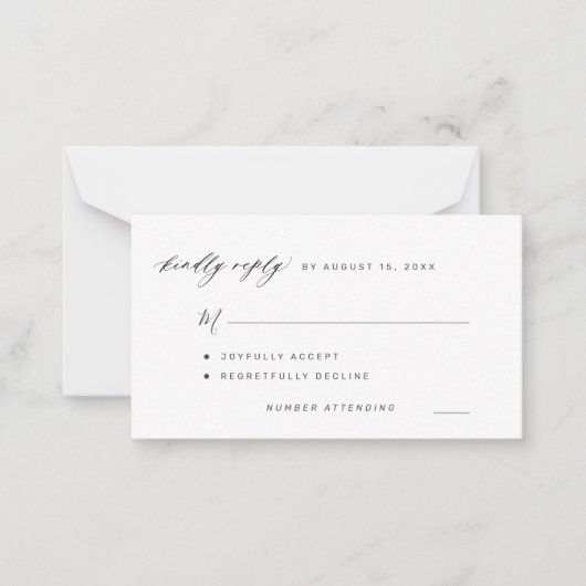 Eenvoudige zwarte en witte vriendelijke reactie tr notitiekaartje (Voorkant)