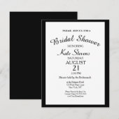 Eenvoudige zwarte en witte Vrijgezellenfeest kaart (Voorkant / Achterkant)