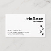 Eenvoudige zwarte en witte wandelaar visitekaartje (Achterkant)