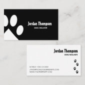 Eenvoudige zwarte en witte wandelaar visitekaartje (Voorkant / Achterkant)