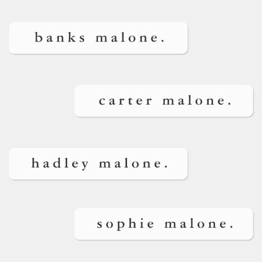 Eenvoudige zwarte en witte waterdichte naam labels (Groep)