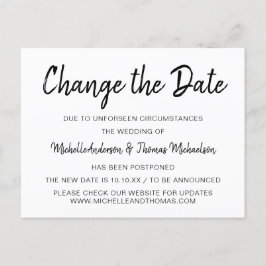 Eenvoudige zwarte en witte wijziging van de datum aankondigingskaart