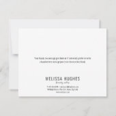 Eenvoudige Zwarte en Witte Zakelijke Bedankkaart (Achterkant)