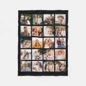 Eenvoudige Zwarte Fotocollage 20 Afbeelding Gepers Fleece Deken (Voorkant)