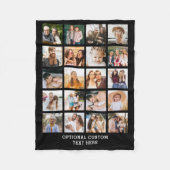 Eenvoudige Zwarte Fotocollage 20 Afbeelding Gepers Fleece Deken (Voorkant)
