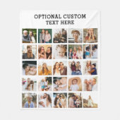 Eenvoudige zwarte fotocollage 25 Afbeelding gepers Fleece Deken (Voorkant)