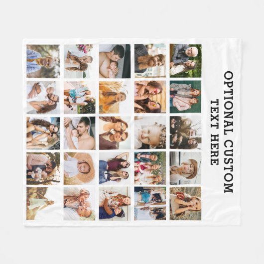 Eenvoudige zwarte fotocollage 25 Afbeelding gepers Fleece Deken (Voorkant (Horizontaal))