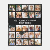Eenvoudige zwarte fotocollage 25 Afbeelding gepers Fleece Deken (Voorkant)