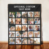 Eenvoudige zwarte fotocollage 25 Afbeelding gepers Fleece Deken