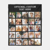 Eenvoudige zwarte fotocollage 25 Afbeelding gepers Fleece Deken (Voorkant)