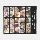 Eenvoudige zwarte fotocollage 25 Afbeelding gepers Fleece Deken (Voorkant (Horizontaal))