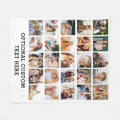 Eenvoudige zwarte fotocollage 25 Afbeelding gepers Fleece Deken (Voorkant (Horizontaal))