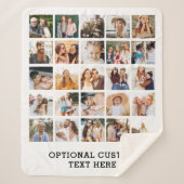 Eenvoudige zwarte fotocollage 25 Afbeelding gepers Sherpa Deken (Voorkant)