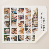 Eenvoudige zwarte fotocollage 25 Afbeelding gepers Sherpa Deken (Voorkant (horizontaal))